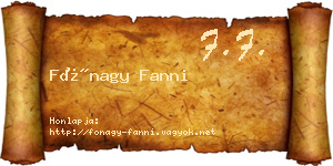 Fónagy Fanni névjegykártya