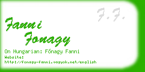 fanni fonagy business card